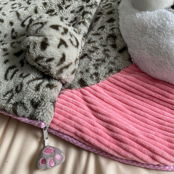 Hugfun Slumber Bag Leopard Kitty Cat Sleeping Bag Child Kids Pink Gray - Picture 15 of 16